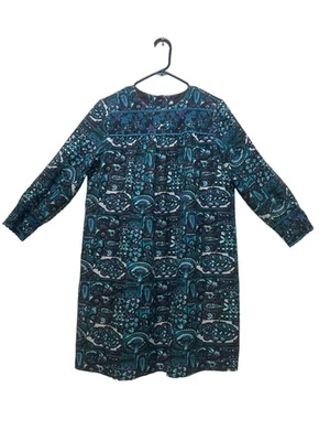 Mini Vestido Anna Sui Floral Bordado Sik Para Mujer 4 Azul Manga Larga Folclórico Artístico  Foto 1 de 4
