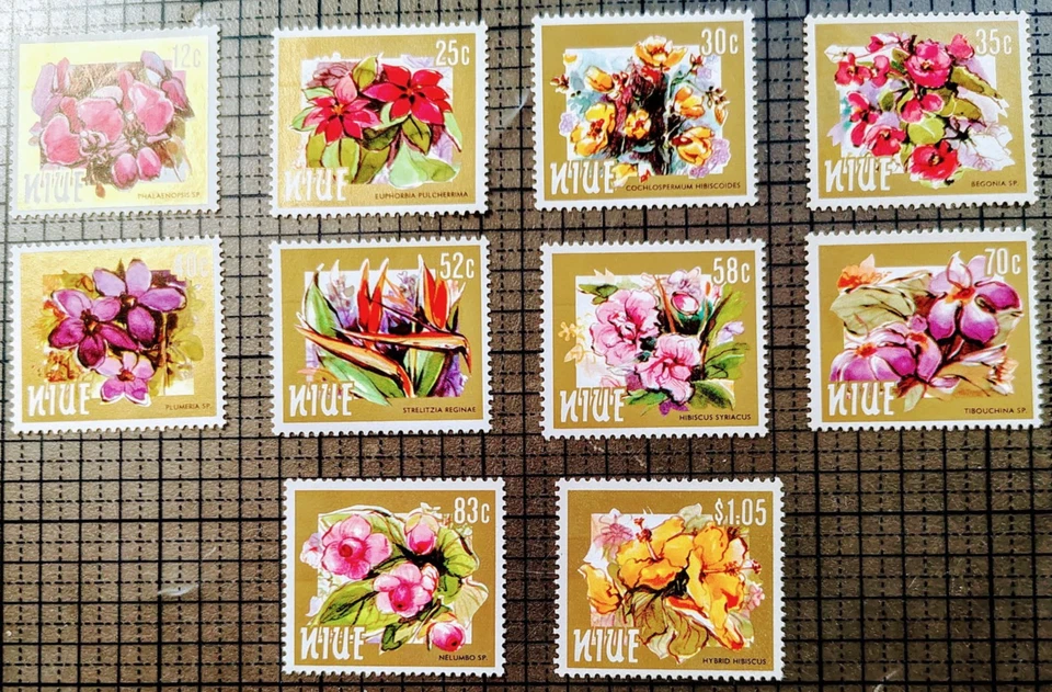 Niue. Scott's 417-426. MNH . Flowers.  sal's stamp store. - Image 1 of 1