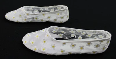 Bailarina plana de malla floral para mujer Zara AC2 blanca talla US: 8 EU: 39 UK: 6 Foto 1 de 4