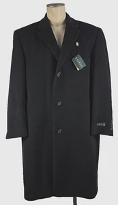 NWT - LRL Ralph Lauren Wool Blend Black Columbia Dress Overcoat Sz 44R - Picture 1 of 4
