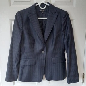 BROOKS BROTHERS Loro Piana 130s Wool Women Gray Black Striped Blazer Jacket 4Pet - Picture 1 of 7