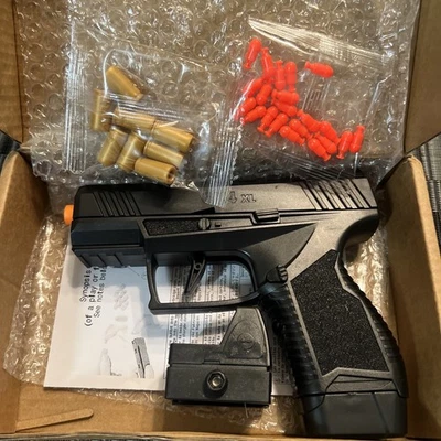 GX4 XL Shell Ejecting Soft Bullet Toy Gun - Black - Orange Tip - w/Laser Sight - Image 1 of 4