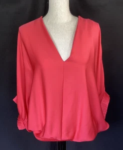 Diane von Furstenberg Pink Silk Batwing Sleeve Meiko Blouse Size Small - Picture 1 of 11