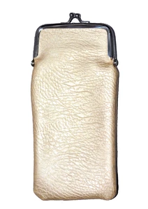 Augenglas Zigaretten Kiss Lock Etui Geldbörse Etui Halter blassgold Kunstleder - Bild 1 von 2