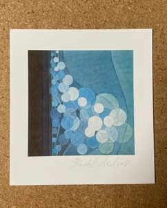 Angelika Bartel-Muhlack ABSTRACT ART PRINT LIMITED EDITION GREEN TEAL LITHOGRAPH - Picture 1 of 3