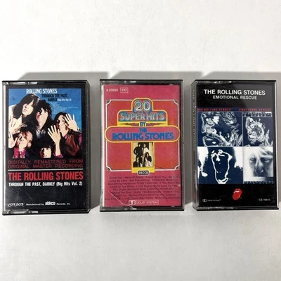 Rolling Stones Cassette Tapes Lot 3 Through Past Darkly Emotional 20 Super Hits - Image 1 of 4