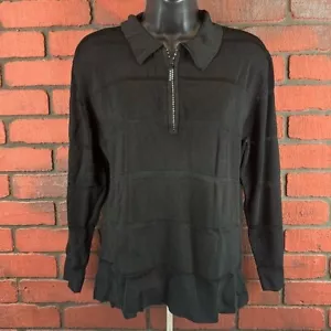 Bellini Womans Black Sweatshirt XL Activewear Quarter Zip Warm Casual Norm Core - Picture 1 of 8