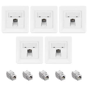 5x Keystone Modul 8x Netzwerkdose Dose 1-Port Set CAT 6A Kabel 10Gibt/s - Bild 1 von 7