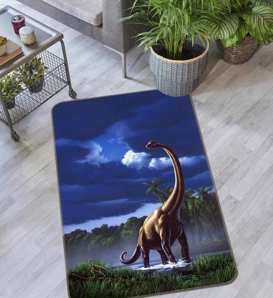 3D Dinosaur Grass ZHUA79 Game Non Slip Rug Mat Photo Carpet Jerry LoFaro Zoe - Image 1 of 4