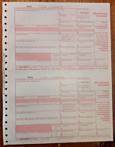2023 IRS 1099-MISC Forms (for 2 recipients)-For Prior Year's Tax Filing Season - Picture 1 of 3
