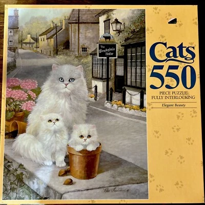 Puzzle Milton Bradley Cats 550 piezas rompecabezas "Belleza Elegante" - 1991 Foto 1 de 4