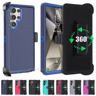 For Samsung Galaxy S24/S24 Plus/S24 Ultra Case Heavy Duty Hard Cover w/Belt Clip - Image 1 of 4
