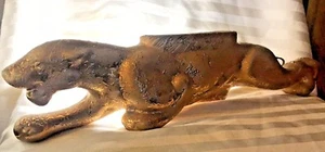 Vintage Mid Century Modern 22K Gold handgefertigt signiert Panther TV Lampe & Übertopf RAR - Bild 1 von 12