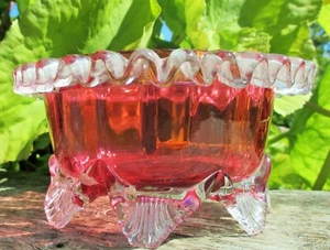 Cranberry glass bowl 19th century - Picture 1 of 8