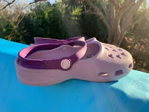 DISNEY Mickey Mouse Ears CROCS Purple Boy Girls Clog Sandals Shoes Sz 3 4 5 👣b8 - Picture 1 of 12