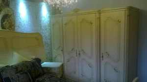 Vintage 4 door Shabby Chic French. ORIGINAL PAINT armoire wardrobe bedroom set - Picture 1 of 12
