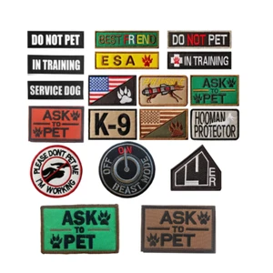 Diensthund Stickaufnäher für Weste Klettabzeichen verschiedene Sprüche - Bild 1 von 24