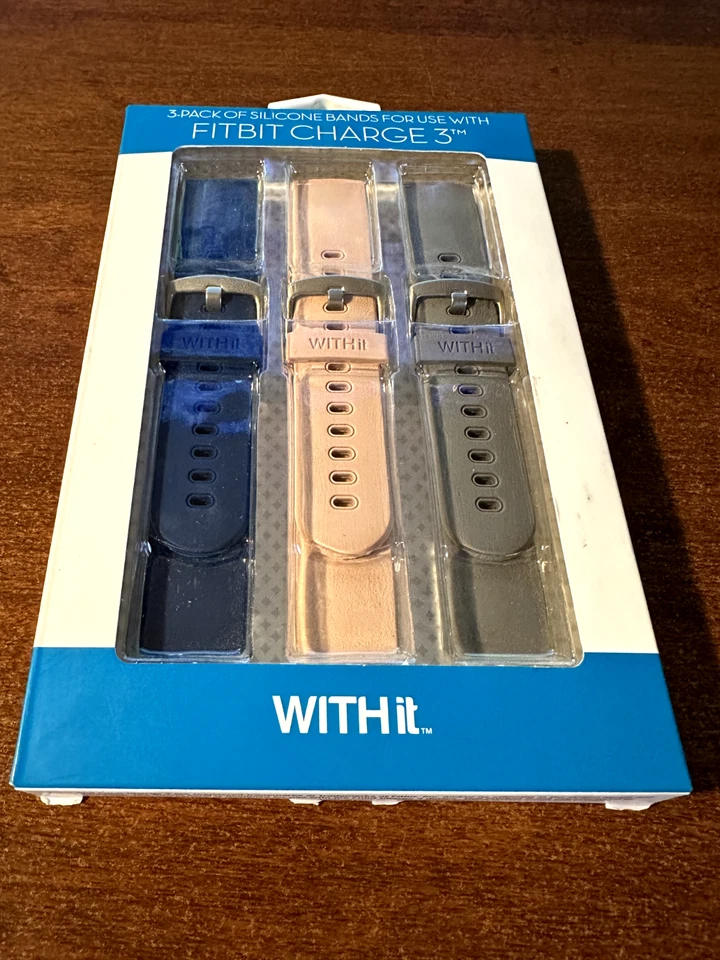 Withit Silicone Bands 3-pack for Fitbit Charge 3 -