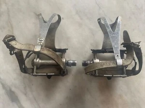 Vintage Campagnolo Record Pedale 1037A Christophe LL Clips & Bindagurte. (NJ) - Bild 1 von 5