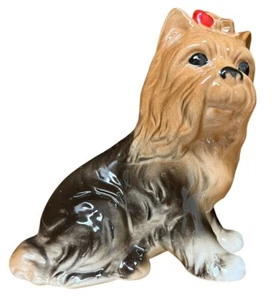 Vintage Porzellan Yorkshire Terrier Figur Figurine England Red Bow Yorkie - Bild 1 von 4