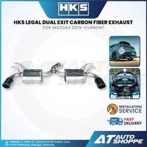 HKS Legal Dual Exit Carbon Fiber Muffler Exhaust for Mazda 3 2019-Current - Picture 1 of 6