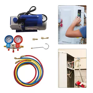 Pompa Vuoto Auto AC Riparazione Kit Attrezzi Completo Kit Refrigerazione A/C per Aria Auto - Foto 1 di 17