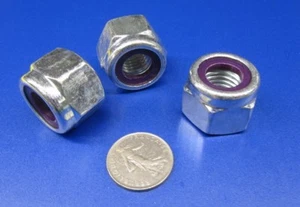 Zinc Steel Grade 2 Nylon Insert Lock Hex Nut RH, 3/4-10 x 1.0" H x 1.25" W 10 Pc - Picture 1 of 11