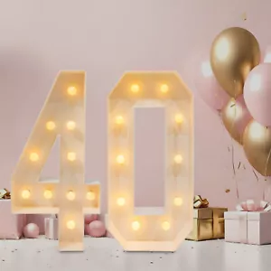 40 Números Iluminados 40 Cumpleaños Fiesta Decoración Iluminar Números - Imagen 1 de 21