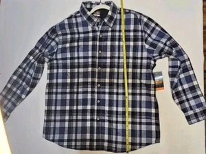 Camisa de franela pesada Ridgecut Toughwear para hombre talla XL azul a cuadros ropa de trabajo nueva con etiquetas - Imagen 1 de 9
