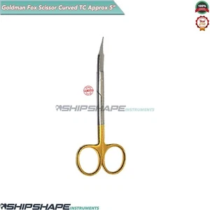 Surgical Goldman Fox Micro Gum Gingival Tissue Trimming Scissor Curved T/C 13cm - Bild 1 von 7