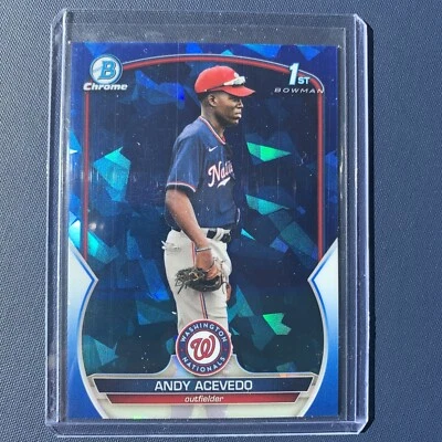 2023 Bowman Chrome Sapphire Andy Acevedo Base 1st #BCP-237 Washington Nationals - Image 1 of 2
