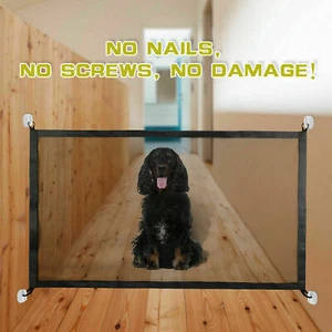 USA Large Pet Dog Baby Safety Gate Mesh Fence Portable Guard Indoor Home Kitchen - Picture 1 of 8