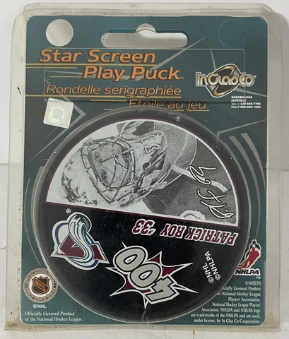 InGlasCo Star Screen Play Puck PATRICK ROY 400 Wins Colorado Avalanche 1999 Cover