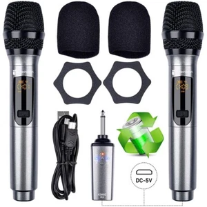 Professional 10Channel UHF Wireless Dual Microphone Cordless Handheld Mic System - Picture 1 of 12