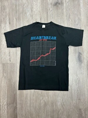 Camiseta deportiva Heartbreak negra manga corta cuello redondo para hombre puntada única Foto 1 de 4