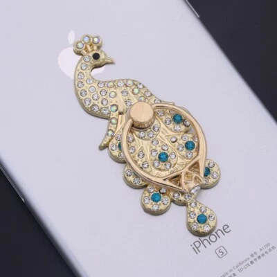 Soporte giratorio para anillo de dedo para teléfono celular Lilidreamstore 360 de cristal -Pavo real Foto 1 de 4