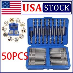 50Pcs Security Tamper Proof Bit Set Hex Torx Star Spline Flat Screwdriver Bit - Picture 1 of 12