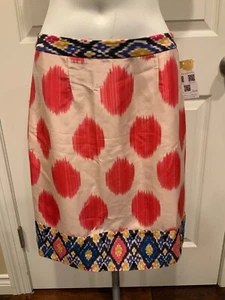 Maeve Multicolor Pink Spotted 100% Silk Pencil Skirt , Size 4 (US) - Picture 1 of 7