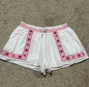 POLO Ralph Lauren sz 16 Girls White/Pink Embroidered GAUZE Shorts BARBIECORE Z23 - Picture 1 of 7