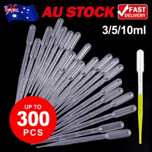 Plastic Pipettes 3/5/10ML Eye Dropper Disposable Graduated Transfer Liquid Drop - Picture 1 of 17