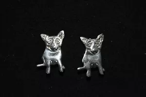 Pendientes con clip de plata esterlina para perro azul George Rodrigue - Imagen 1 de 3