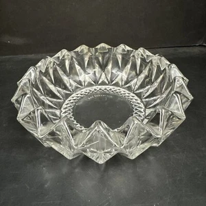 Vintage Heavy Crystal Glass KIG Indonesia Star Ashtray Decor Smoking MCM Retro - Picture 1 of 5