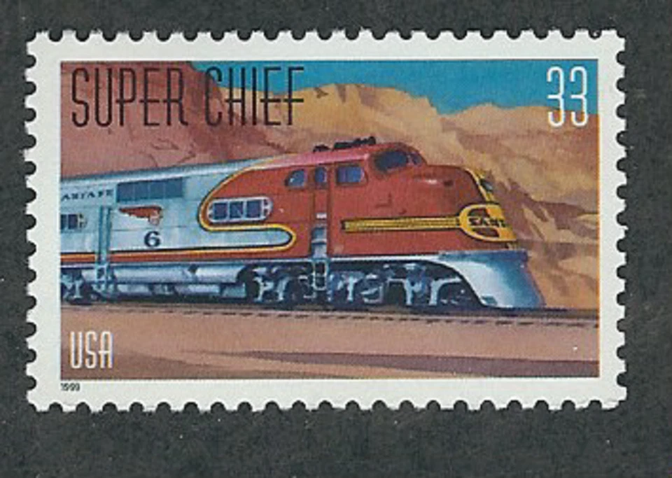 Scott #3337...33 Cent.. .Famous Trains...Super Chief...3 Stamps - Image 1 of 1