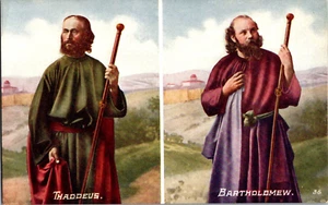 Cartolina Taddeo e Bartolomeo Discepoli di Cristo Divisi Indietro Non Spedita - Foto 1 di 2
