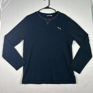 Puma Camicia Nera Maglietta Manica Lunga Cialda Adulto Allenamento Termica Uomo Large  - Foto 1 di 9