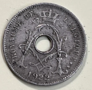 Belgium 5c 5 Centimes 1922 KM# 66 Europe Coin - Free S&H - Lot — W4.15 - Picture 1 of 6