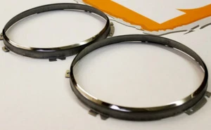 Par de biseles/llantas de faros de acero inoxidable para Land Rover Defender 90/110 - Imagen 1 de 8