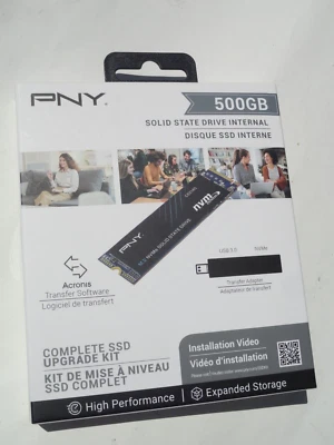 PNY 500GB SSD M.2 NVMe Gen4 Internal SOLID STATE DRIVE Upgrade Kit NEW SEALED - Image 1 of 4