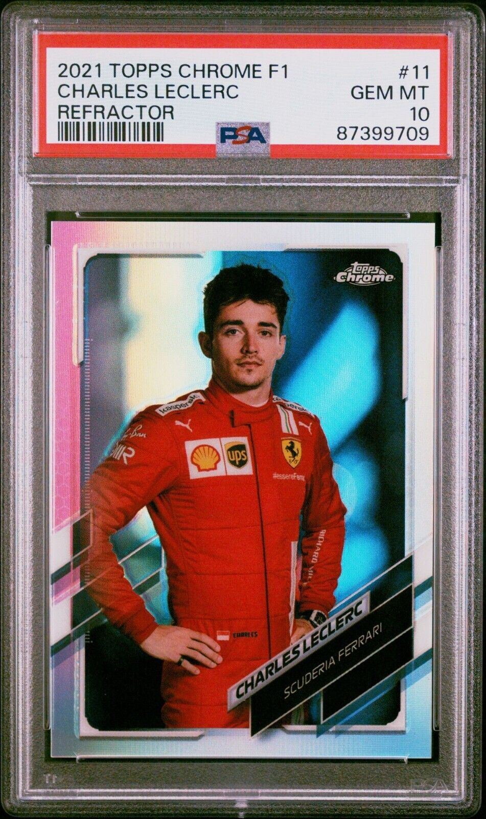 2021 Topps Chrome Formula 1 F1 Refractor Charles Leclerc #11 PSA 10 GEM MINT