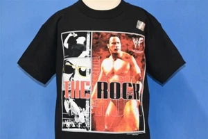 vtg Y2K WWF DWAYNE THE ROCK JOHNSON SMACKETH DEADSTOCK t-shirt WRESTLING YOUTH L - Picture 1 of 6